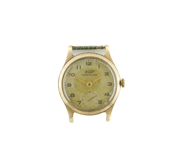 A TISSOT 9CT GOLD CIRCULAR CASED GENTLEMAN'S WRISTWATCH