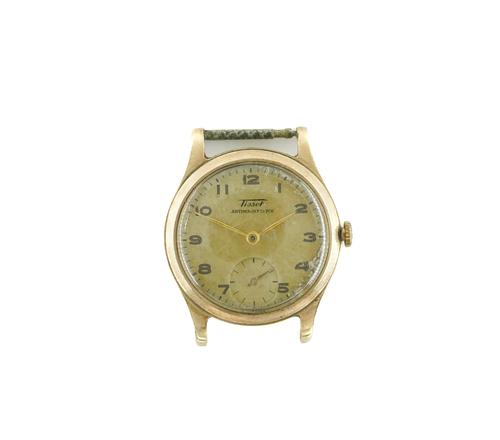 A TISSOT 9CT GOLD CIRCULAR CASED GENTLEMAN'S WRISTWATCH