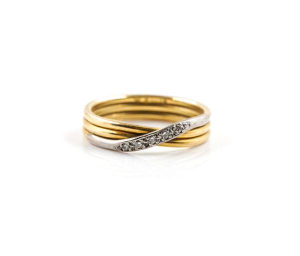 AN 18CT GOLD AND DIAMOND RING