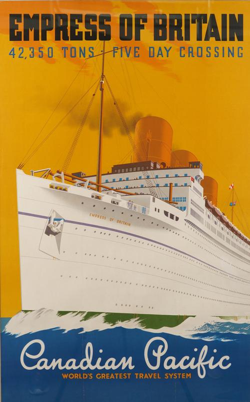 EMPRESS OF BRITAIN, CANADIAN PACIFIC TRAVEL POSTER