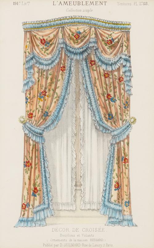 A PAIR OF FRENCH CURTAIN DESIGNS (8)