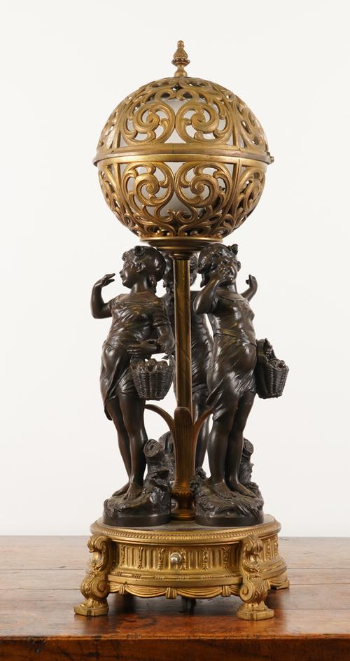 AFTER AUGUSTE MOREAU: A FIGURAL TABLE LAMP WITH THREE CHERUBS