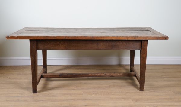 A 19TH CENTURY AND LATER FRENCH FRUITWOOD KITCHEN TABLE