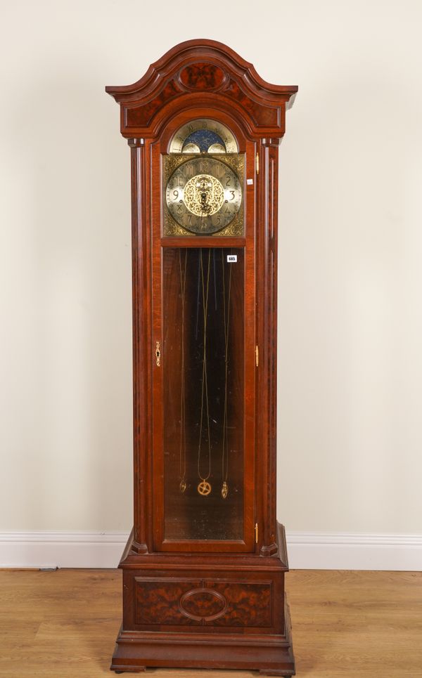 A GERMAN KIENINGER QUARTER CHIMING LONGCASE CLOCK