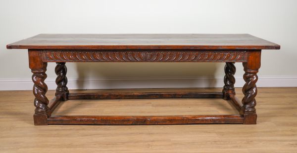 A 17TH CENTURY STYLE OAK REFECTORY TABLE