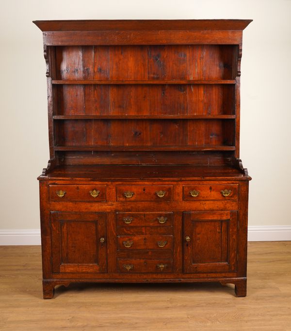 A GEORGE III AND LATER OAK DRESSER