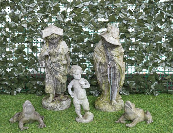 A PAIR OF LEAD GARDEN FIGURES OF VAGABOND CHILDREN (5)