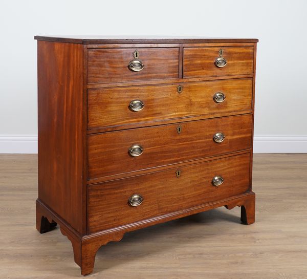 A GEORGE III INLAID MAHOGANY FIVE DRAWER CHEST