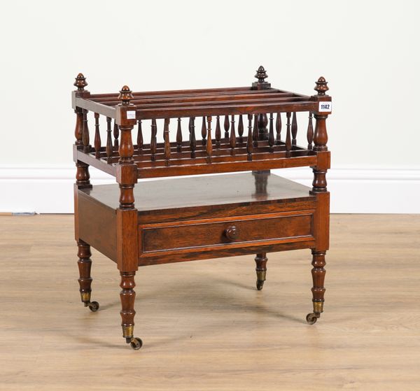 A REGENCY ROSEWOOD FOUR DIVISION CANTERBURY