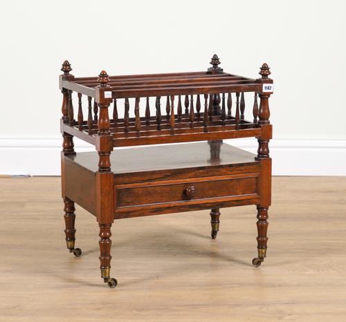 A REGENCY ROSEWOOD FOUR DIVISION CANTERBURY