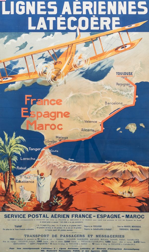 LIGNES AÉRIENNES LATÉCOÈRE FRENCH AVIATION POSTER