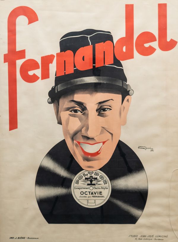 FERNANDEL MUSIC POSTER BY JEAN JOSE LUMICINE