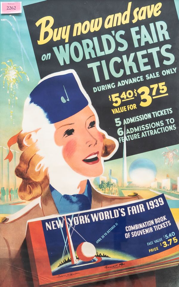 1939 NEW YORK WORLD'S FAIR TICKETS POSTER