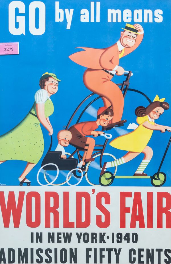 GO BY ALL MEANS WORLD'S FAIR NEW YORK ADVERTISING POSTER