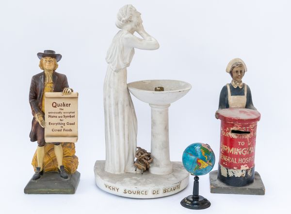 ADVERTISING FIGURES INCLUDING A COMPOSITE FIGURAL TABLE LAMP ENTITLED ‘VICHY SOURCE DE BEAUTE’ (4)