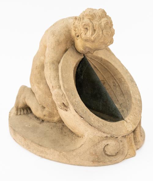 A COMPTON POTTERY STONEWARE ‘COBRA CHERUB’ SUNDIAL EARLY