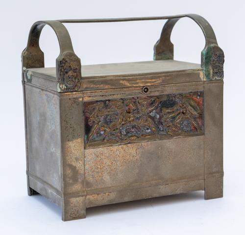 A WMF SECESSIONIST STYLE SILVER PLATED JEWELLERY CASKET