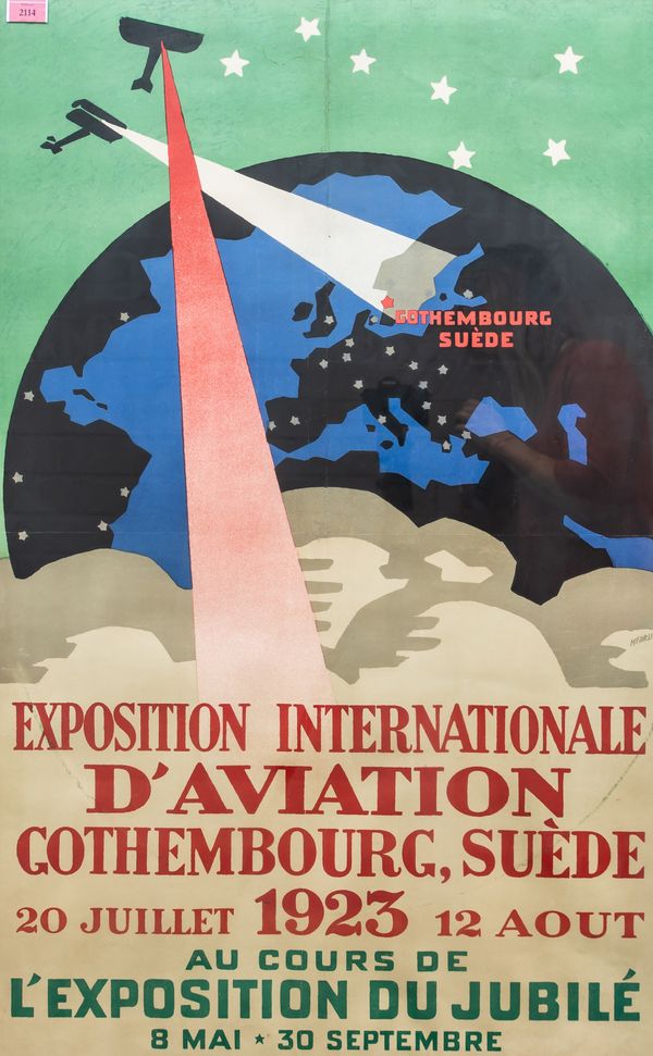 EXPOSITION INTERNATIONALE D'AVIATION, A RENCH AVIATION POSTER