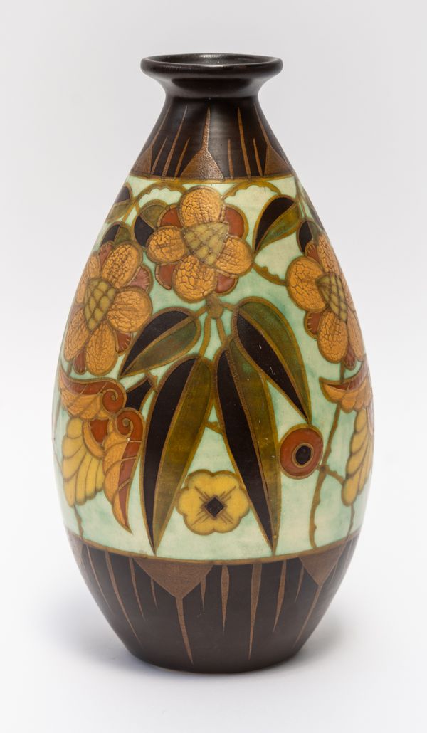 A BOCH FRERES KERAMIS ART DECO EARTHENWARE VASE