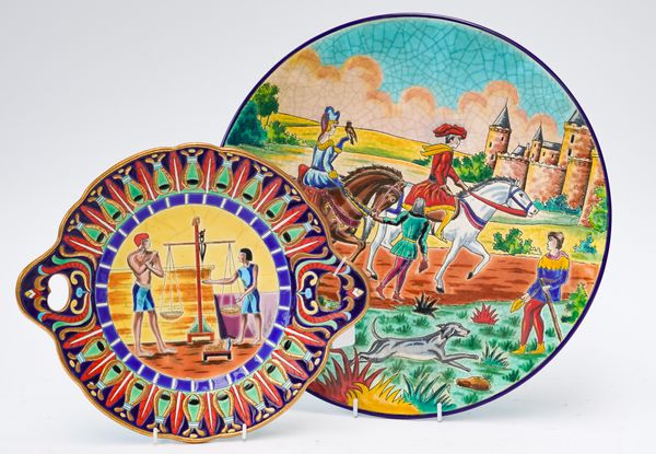 CHRISTIAN LECLERCQ FOR LONGWY: 'RETOUR DE CHASSE' A LIMITED EDITION FAIENCE DISH (2)