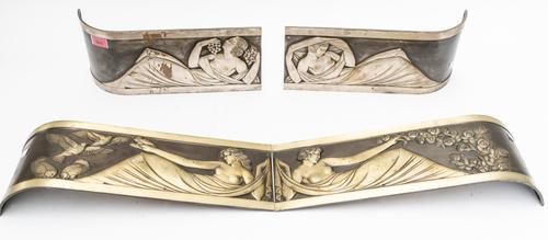 TWO PAIRS OF ART DECO PATINATED BRONZE RELIEF CAST ARCHITECTURAL FRIEZES (4)