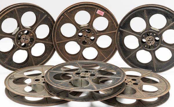 PREMIER: SIX EARLY 20TH CENTURY INDUSTRIAL METAL FILM REELS (6)