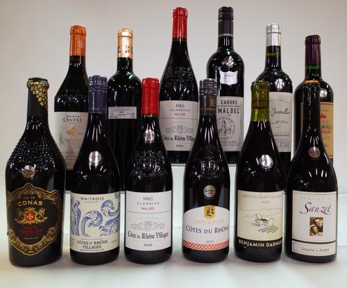 12 BOTTLES FRENCH RED WINE