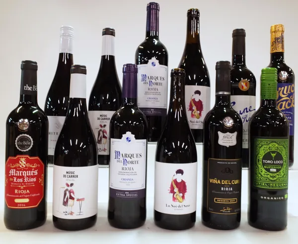 11 BOTTLES SPANISH AND 1 NEW ZEALAND RED WINE