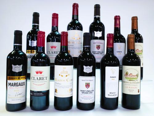 12 BOTTLES FRENCH RED WINE
