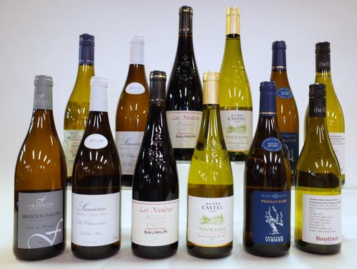 10 BOTTLES FRENCH WHITE AND 2 RED WINE