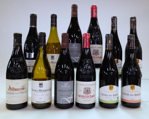 10 BOTTLES FRENCH RED AND 2 WHITE WINE