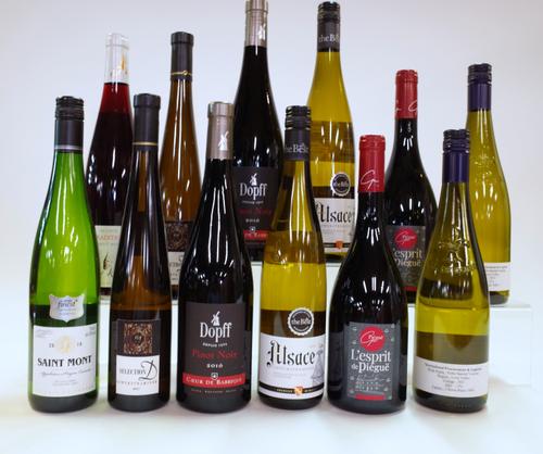 7 BOTTLES ALSACE WHITE AND 5 RED WINE