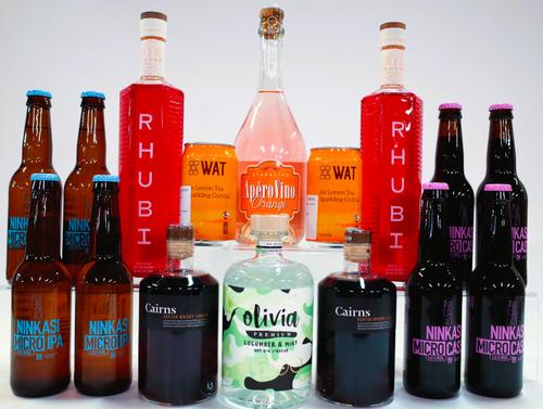 14 BOTTLES AND 2 CANS LIGHTER ALCOHOL DRINKS