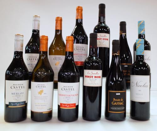 10 BOTTLES FRENCH RED AND 2 WHITE WINE