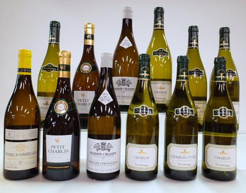 12 BOTTLES BURGUNDY WHITE WINE