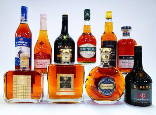 10 BOTTLES BRANDY