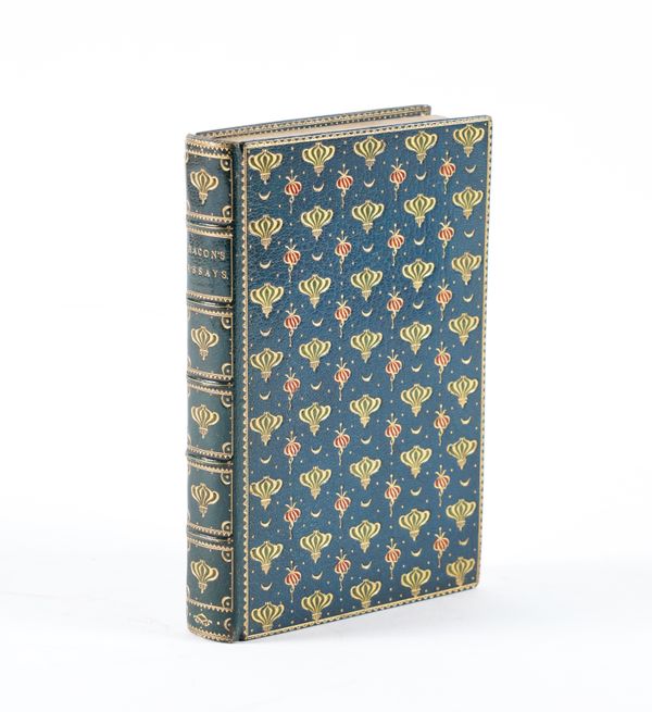 BINDING - Francis BACON (1561-1626). Essays, London, 1903, 8vo, VERY FINELY BOUND in full dark blue crushed morocco elaborately-decorated in gilt by Ramage.