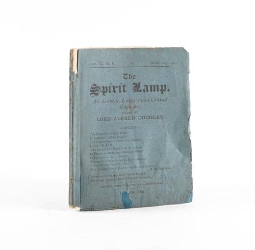 DOUGLAS, Alfred, Lord (1870-1945, editor). The Spirit Lamp. An Aesthetic, Literary and Critical Magazine, Oxford, June 1893, Vol. IV, No. II, original blue wrappers (defective). FIRST EDITION. RARE.