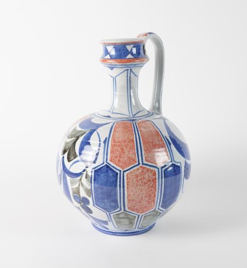 ALAN CAIGER-SMITH (1930-2020) FOR ALDERMASTON POTTERY, A LARGE TIN GLAZED EARTHENWARE EWER