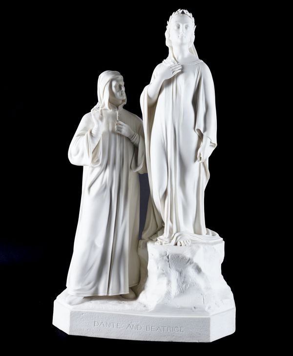 A LARGE AND UNUSUAL PARIAN GROUP OF `DANTE AND BEATRICE'