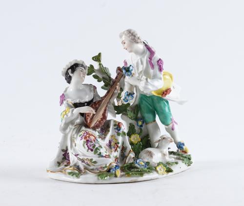 A MEISSEN PORCELAIN PASTORAL GROUP