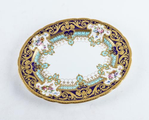 A ROYAL CROWN DERBY SHAPE OVAL PLATE FROM THE JUDGE GARY SERVICE