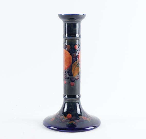 A MOORCROFT POTTERY CANDLESTICK