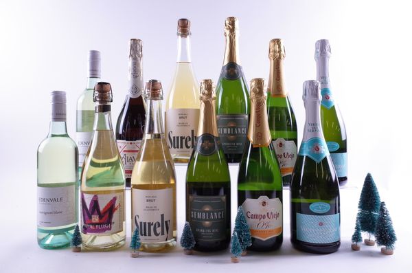 12 BOTTLES ALCOHOL-FREE SPARKLING AND STILL WINE AND TEA