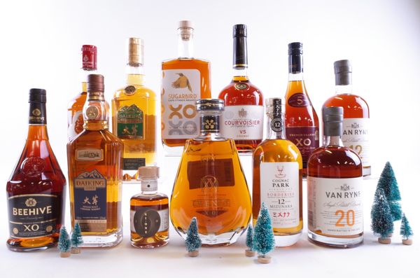 12 BOTTLES WHISKY AND BRANDY