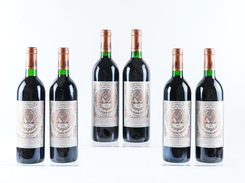 SIX BOTTLES OF CHATEAU AU LONGUEVILLE AU BARON DE PICHON-LONGUEVILLE BORDEAUX 1989 (6)