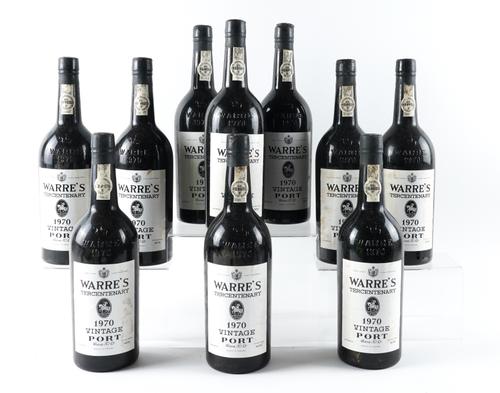 TEN BOTTLES OF WARRE’S TERCENTENARY VINTAGE PORT 1970 (10)
