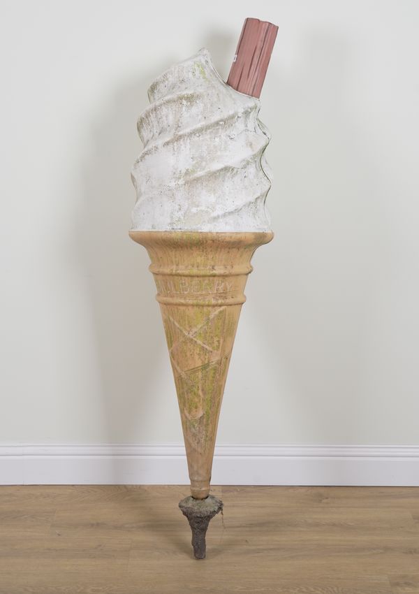 A POLYCHROME DECORATED FIBRE GLASS GIANT '99 FLAKE' ICE CREAM TRADE SIGN