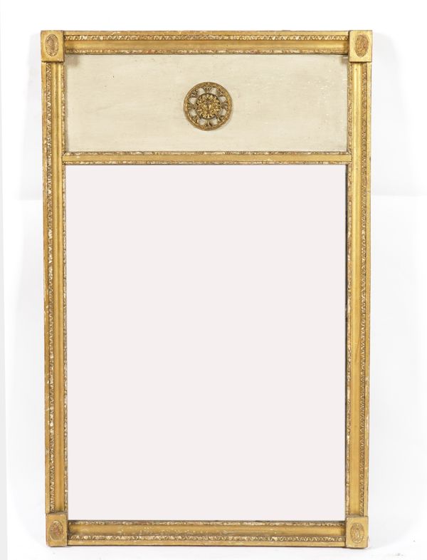 A LATE 19TH CENTURY FRENCH GILT FRAMED RECTANGULAR MIRROR