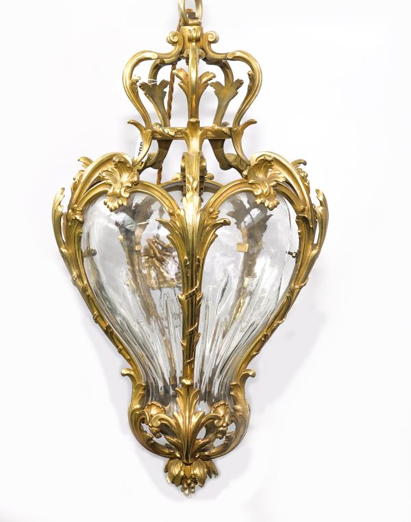 A LOUIS XV STYLE GILT-METAL 'VERSAILLES' HANGING LANTERN